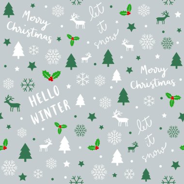 Merhaba kış ve kar yağsın Noel arkaplanı tertemiz olsun. Vektör illüstrasyonu.