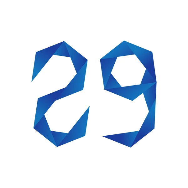 Nummer Logo Mit Gemetrischen Mustern Auf Weißem Hintergrund — Stockvektor