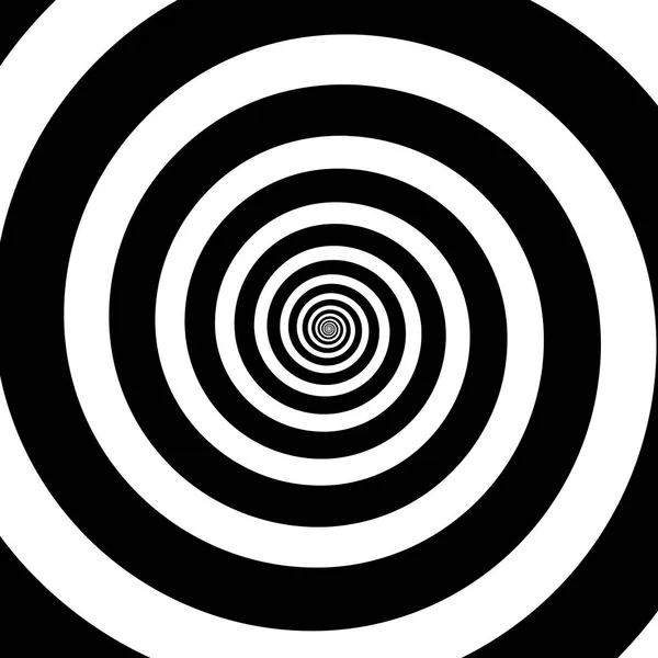 Schwarz Weiße Hypnotische Optische Täuschung Spiralhintergrund — Stockvektor