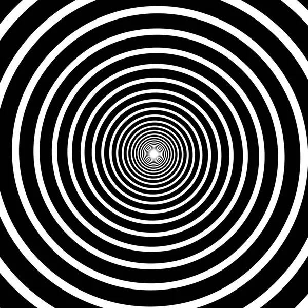 Fondo Espiral Ilusión Óptica Hipnótica Blanco Negro — Vector de stock