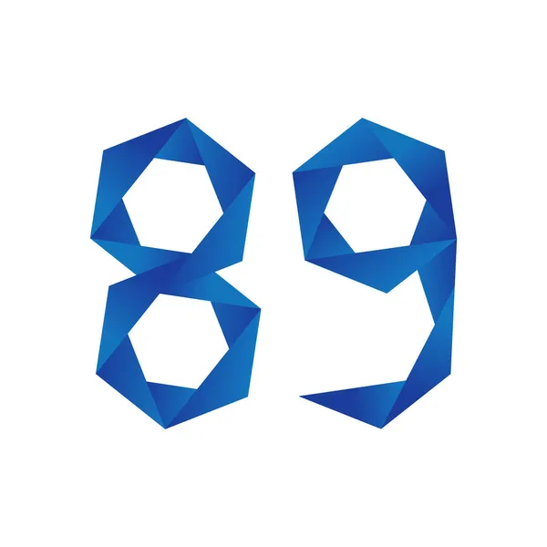 Logo Numéro Avec Motif Gemétrique Sur Fond Blanc — Image vectorielle