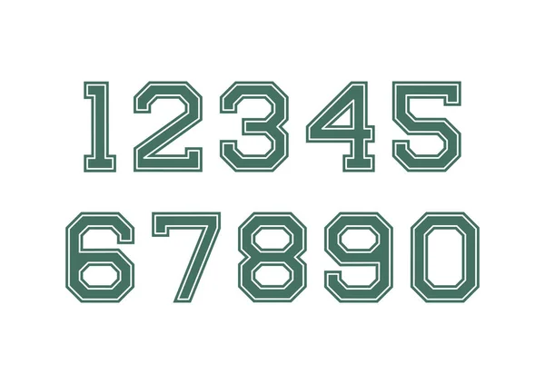 Zahlensatz Mit Grünen Und Weißen Typografie Gestaltungselementen — Stockvektor