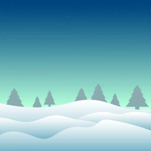 Winterberglandschaft Mit Kiefernwald Vektorillustration — Stockvektor