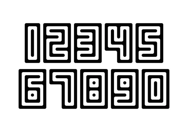Zahlensatz Mit Schwarz Weißen Typografie Gestaltungselementen — Stockvektor