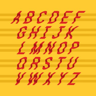 Adım adım alfabe harfleri dizaynı. Vektör illüstrasyonu.