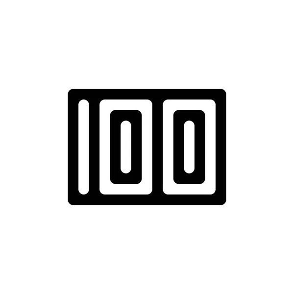 Nomor 100 Desain Ikon Ilustrasi Vektor - Stok Vektor