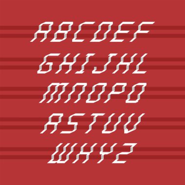 Adım adım alfabe harfleri dizaynı. Vektör illüstrasyonu.