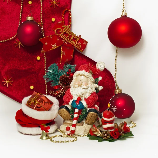 サンタ クロースとクリスマス キャンドル — ストック写真