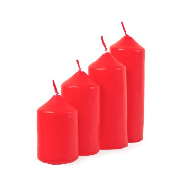 Kırmızı mum beyaz üzerine izole