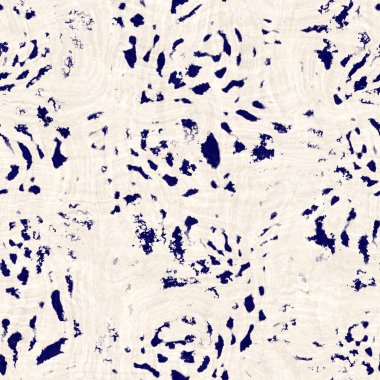 Kusursuz çivit mavisi deforme olmuş doku. Mavi örülmüş boro pamuk boyalı efekt arka planı. Japonya Batik direncini tekrarlıyor. Her yerde Asya yıldızları var.