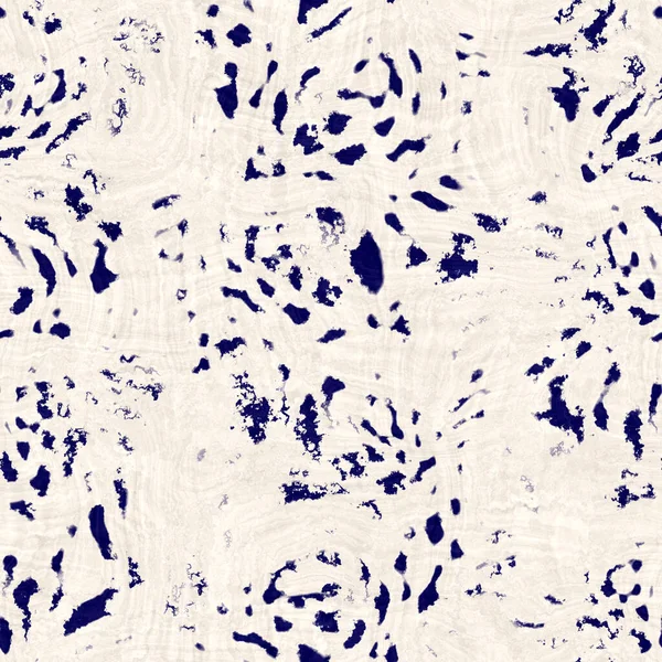 Bezešvé indigo pokřivené textury. Modrá tkaná boro bavlna barvený efekt pozadí. Japonsko opakuje Batik vzdorovat vzorci. Asijské hvězdičky po celém tisku — Stock fotografie