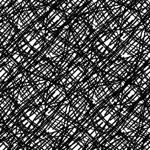 シームレスな黒の白い織物幾何学的なリネンのテクスチャ。2トーンモノクロパターンの背景。現代の織物効果。計算機の形のモチーフの繰り返し｜print. — ストック写真