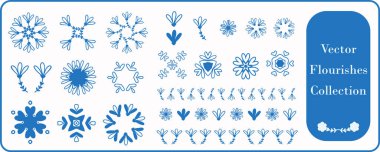 Scandia stili küçük çiçek motifleri vektör koleksiyonunu geliştirir. Kenarları, ayırıcısı ve çerçeve çizimi olan asgari el çizimi simgesi. Süslü sosyal medya unsurları ve etiket tasarımı için.