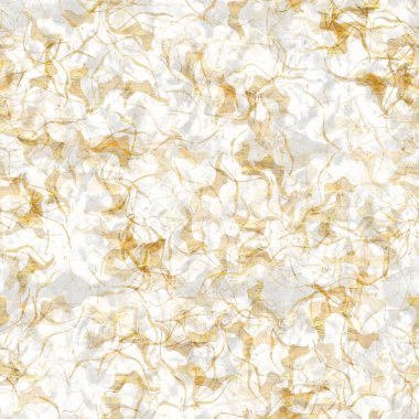 Altın metalik el yapımı pirinç kağıdı dokusu. Kusursuz washi tabakası ve altın metal pulları. Modern düğün dokusu, zarif kırtasiye ve asgari Japon tarzı tasarım unsurları için..