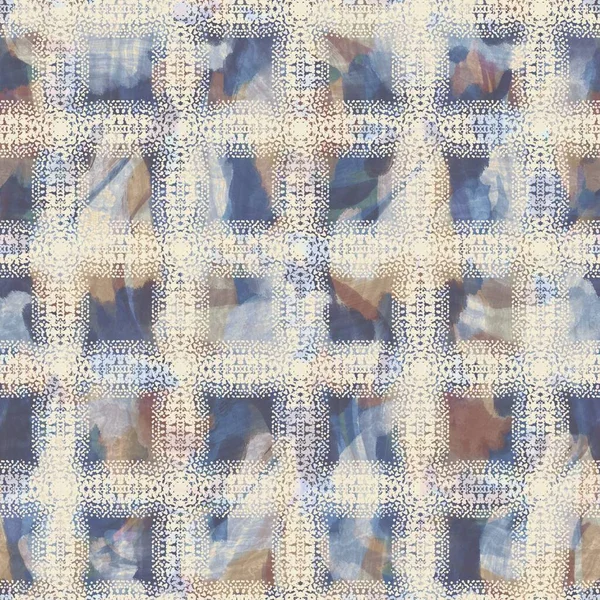Грецька французька сіра геометрична друкарська тканина. Безшовний европічний стиль м'якого меблювання текстильного візерунка. Батик по всьому цифровому гео-друку. Змінювався синій декоративний одяг. Високоякісний растр. — стокове фото