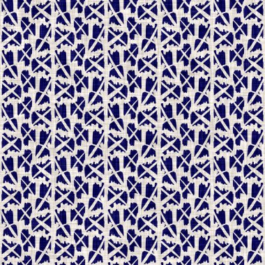 Kusursuz çivit benekli doku. Mavi örülmüş boro pamuk boyalı efekt arka planı. Japonlar batik direncini tekrarlıyor. Sıkıntılı kravat boyası beyazlatıcı. Asya füzyon izin veren kimono tekstili. Giysi izi.