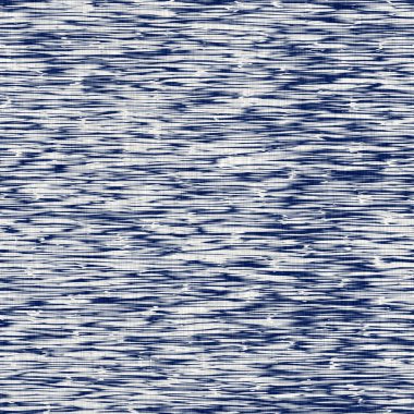 İndigo boyalı kumaş şerit desen dokusu. Kusursuz tekstil kumaş boyası baskıya dayanıklıdır. Japon kimono bloğu baskısı. Yüksek çözünürlüklü batik etkisi çizgili kumaş parçası. 