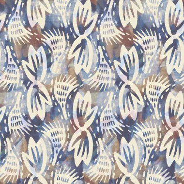 Kırsal Fransız gri yaprağı baskılı kumaş. Kusursuz Avrupa tarzı yumuşak döşeme deseni. Batik dijital yaprak izi efektinin her yerinde. Değişik mavi dekoratif kumaş. Yüksek kalite raster jpg