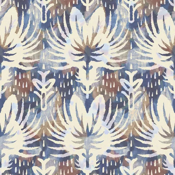 Rustic french grey flower printed fabric. Seamless european style soft furnishing textile pattern. Batik all over digital floral print effect. Variegated blue decorative cloth. High quality raster jpg — Stock Photo, Image