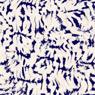 Kusursuz çivit mavisi deforme olmuş doku. Mavi örülmüş boro pamuk boyalı efekt arka planı. Japonya Batik direncini tekrarlıyor. Her yerde Asya yıldızları var.