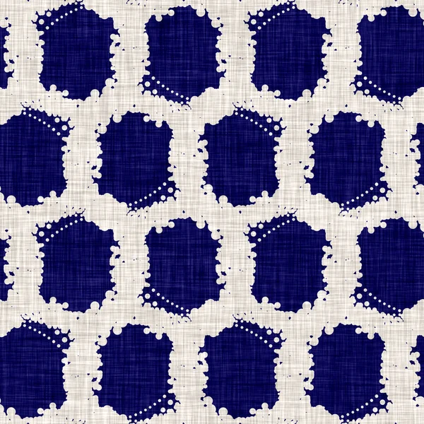 Płynna faktura koła indygo. Niebieska tkanina boro bawełna barwione tło efekt. Japonia powtarza Batik opór wzór. azjatyckie gwiaździste wszystko na druku — Zdjęcie stockowe