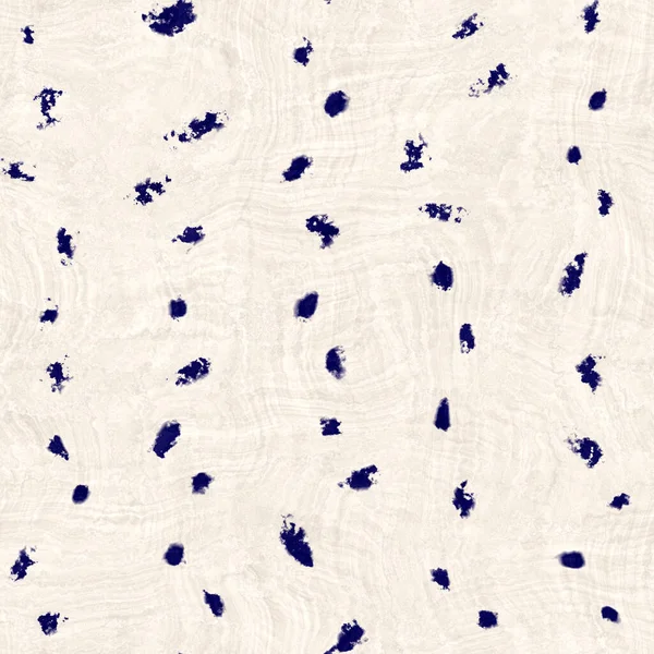Nahtlose Indigo verzerrte fleckige Textur. Blau gewebte Boro-Baumwolle gefärbt Effekt Hintergrund. Japan wiederholt Batikmuster. Asiatisches Sternenhimmel auf der ganzen Welt — Stockfoto