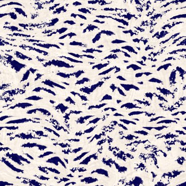 Kusursuz çivit benekli doku. Mavi örülmüş boro pamuk boyalı efekt arka planı. Japonlar batik direncini tekrarlıyor. Sıkıntılı kravat boyası beyazlatıcı. Asya füzyon izin veren kimono tekstili. Giysi izi.