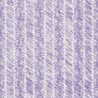 Lavanta çiftliği kırık şerit deseni. Çizgili ülke çizgileri parmak izlerinin üzerine örülmüş. Mor rustik baskılı kumaş efekti. Provence stili, pejmürde ev dekoru kumaşı..