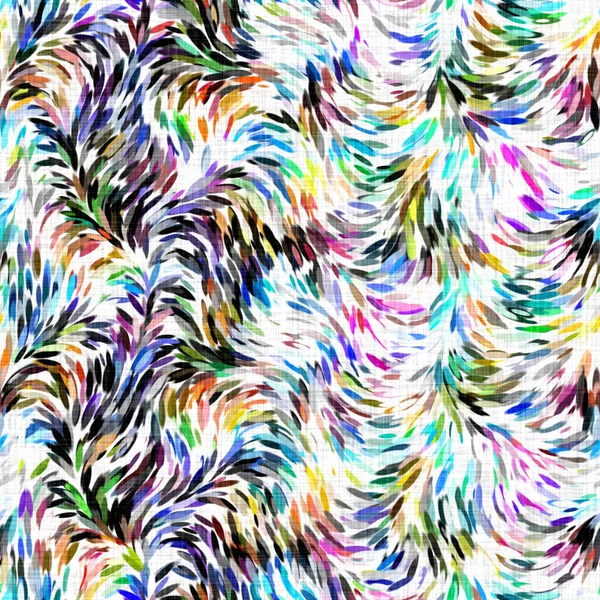 Watercolor painted brushed dotted background. Hand painted whimsical impressionist carnival seamless pattern. Decorative wavy wash dye all over print.