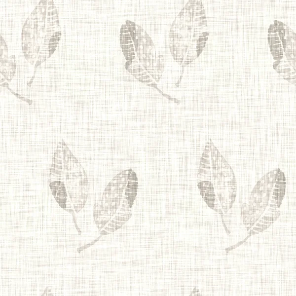 Met de hand getekend grijs bloemmotief linnen textuur. Grillige tuin naadloos patroon. Moderne lente doodle bloemen natuur textiel voor home decor. Botanische scandi stijl rustieke eco ecru overal print — Stockfoto