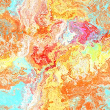 Kusursuz, soyut, fırçalanmış mermer dokular. Gökkuşağı parlak malzeme desenli arka plan. Boho yaz enerjisi boyanmış tekstil baskısı. 