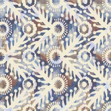 Kırsal Fransız kır çiçeği desenli kumaş. Kusursuz Avrupa tarzı yumuşak döşeme deseni. Batik 'in tüm dijital çiçek baskısı efektleri. Değişik mavi dekoratif kumaş. Yüksek kalite raster jpg