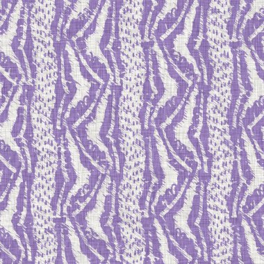 Lavanta çiftliği kırık şerit deseni. Çizgili ülke çizgileri parmak izlerinin üzerine örülmüş. Mor rustik baskılı kumaş efekti. Provence stili, pejmürde ev dekoru kumaşı..