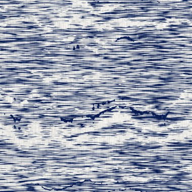 İndigo boyalı kumaş rastgele benekler desen dokusu. Kusursuz tekstil kumaş boyası baskıya dayanıklıdır. Japon kimono bloğu baskısı. Yüksek çözünürlüklü batik etkisi benekli kumaş parçası. 