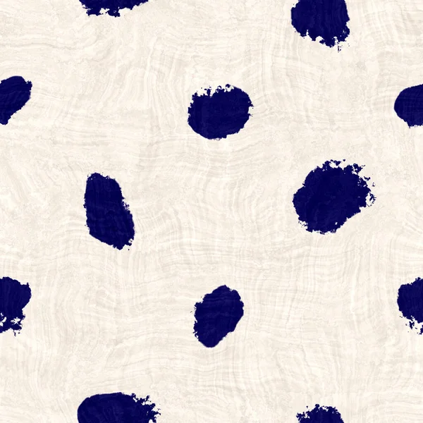 Nahtlose Indigo verzerrte fleckige Textur. Blau gewebte Boro-Baumwolle gefärbt Effekt Hintergrund. Japan wiederholt Batikmuster. Asiatisches Sternenhimmel auf der ganzen Welt — Stockfoto