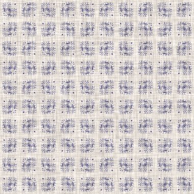 Kusursuz çivit geometrik doku. Mavi örülmüş boro pamuk boyalı efekt arka planı. Japonya Batik direncini tekrarlıyor. Her yerde Asya yıldızları var.