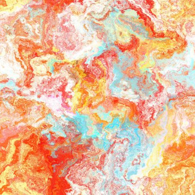 Kusursuz, soyut, fırçalanmış mermer dokular. Gökkuşağı parlak malzeme desenli arka plan. Boho yaz enerjisi boyanmış tekstil baskısı. 