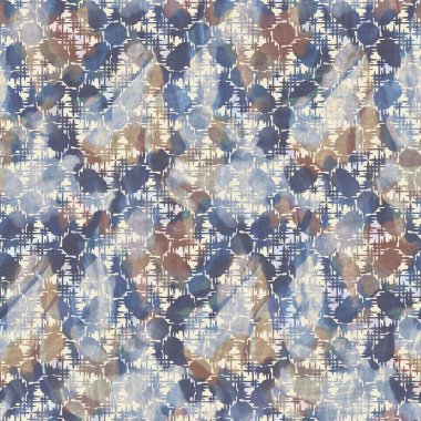 Kırsal Fransız gri dairesi baskılı kumaş. Kusursuz Avrupa tarzı yumuşak döşeme deseni. Batik dijital baskı efektinin her yerinde. Değişik mavi dekoratif kumaş. Yüksek kalite raster jpg.