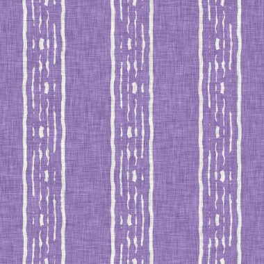 Lavanta çiftliği kırık şerit deseni. Çizgili ülke çizgileri parmak izlerinin üzerine örülmüş. Mor rustik baskılı kumaş efekti. Provence stili, pejmürde ev dekoru kumaşı..