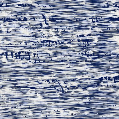 İndigo boyalı kumaş rastgele benekler desen dokusu. Kusursuz tekstil kumaş boyası baskıya dayanıklıdır. Japon kimono bloğu baskısı. Yüksek çözünürlüklü batik etkisi benekli kumaş parçası. 