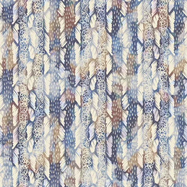 Rústico francês cinza listra tecido impresso. Estilo europeu sem costura macio padrão têxtil mobiliário. Batik em todo o efeito de impressão de linha digital. Pano decorativo azul variegado. Alta qualidade raster jpg — Fotografia de Stock