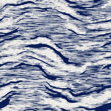 İndigo boyalı kumaş rastgele benekler desen dokusu. Kusursuz tekstil kumaş boyası baskıya dayanıklıdır. Japon kimono bloğu baskısı. Yüksek çözünürlüklü batik etkisi benekli kumaş parçası. 