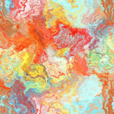 Kusursuz, soyut, fırçalanmış mermer dokular. Gökkuşağı parlak malzeme desenli arka plan. Boho yaz enerjisi boyanmış tekstil baskısı. 