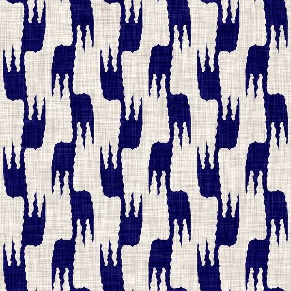Indigo sem costura lavado textura listra. Azul tecido boro linho algodão tingido efeito fundo. Japonês repetir batik resistir padrão. Asiático listrado todo têxtil imprimir. — Fotografia de Stock