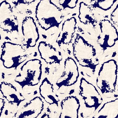 Kusursuz çivit mavisi deforme olmuş doku. Mavi örülmüş boro pamuk boyalı efekt arka planı. Japonya Batik direncini tekrarlıyor. Her yerde Asya yıldızları var.