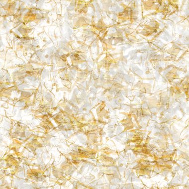 Altın metalik el yapımı pirinç kağıdı dokusu. Kusursuz washi tabakası ve altın bulanık metal pulları. Modern düğün dokusu, zarif kırtasiye ve asgari Japon tarzı tasarım unsurları için..