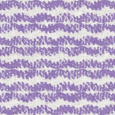 Lavanta çiftliği kırık şerit deseni. Çizgili ülke çizgileri parmak izlerinin üzerine örülmüş. Mor rustik baskılı kumaş efekti. Provence stili, pejmürde ev dekoru kumaşı..