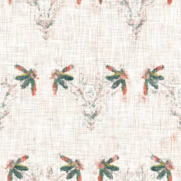 Tanganmu digambar motif bunga abu-abu, tekstur linen. Kebun Whimsical pola mulus. Tekstil flora corat-coret musim semi modern untuk dekorasi rumah. Gaya scandi botani eco ecru pedesaan seluruh cetakan — Stok Foto