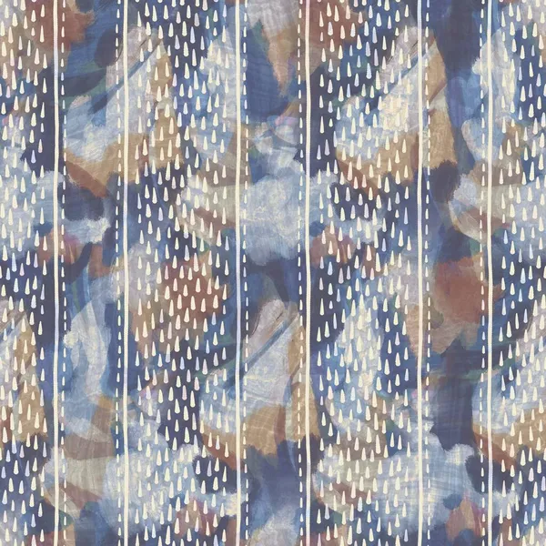 Rustikales französisch-graues Streifenmuster. Nahtloses weiches textiles Einrichtungsmuster im europäischen Stil. Batik-Effekt auf der ganzen digitalen Linie. Buntes blaues Ziertuch. Hochwertiges Raster jpg — Stockfoto