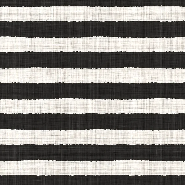 シームレス黒白織布ストライプリネンテクスチャ。2トーンモノクロパターンの背景。現代の織物効果。Masculine broken line repeat jpg print. — ストック写真